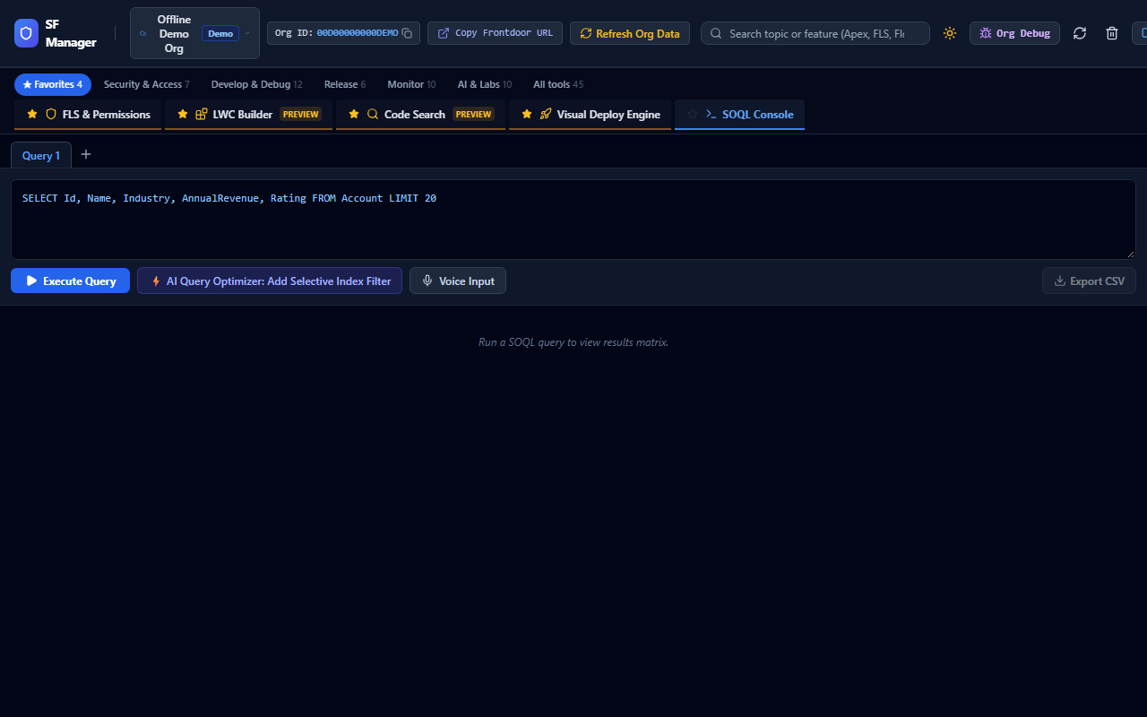 SOQL console